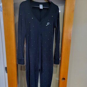 Victoria's Secret PINK black one piece sleepwear Black Bling size L